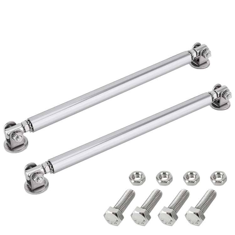 2 PCS Car Modification Adhesive Surrounded Rod Lever Front and Rear Bars Fixed Front Lip Back Shovel, Length: 20cm(Silver)