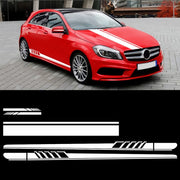 5 in 1 Car Styling Stripe Hood PVC Sticker Auto Decorative Sticker (White)