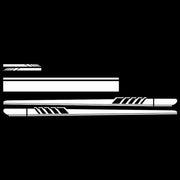 5 in 1 Car Styling Stripe Hood PVC Sticker Auto Decorative Sticker (White)