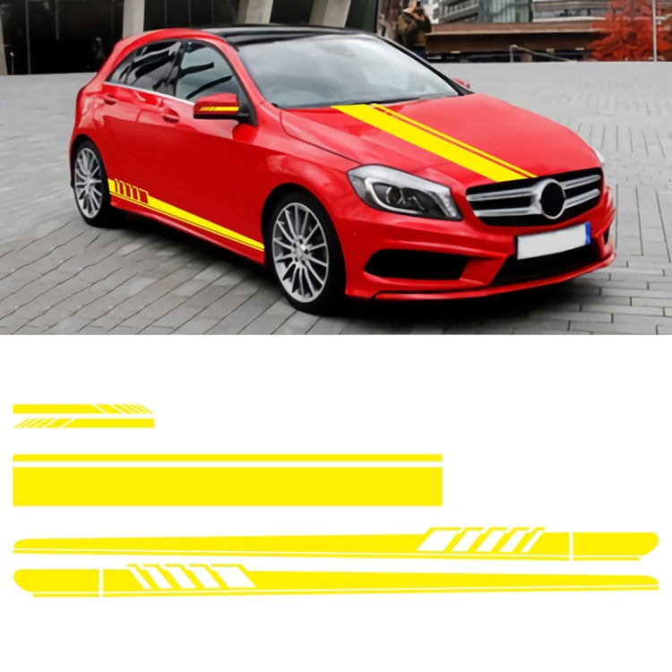 5 in 1 Car Styling Stripe Hood PVC Sticker Auto Decorative Sticker (Yellow)