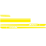 5 in 1 Car Styling Stripe Hood PVC Sticker Auto Decorative Sticker (Yellow)