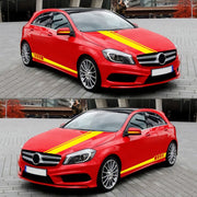 5 in 1 Car Styling Stripe Hood PVC Sticker Auto Decorative Sticker (Yellow)
