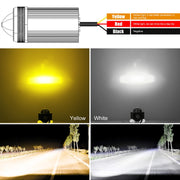 2 PCS DC9-36V / 20W / 6000K / 3000K / 2000LM Motorcycles Double Color Headlights / Fog Light