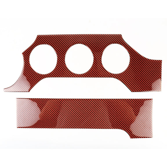 2 in 1 Car Carbon Fiber Dashboard Cover Panel Decorative Sticker for Ford Mustang