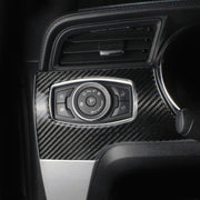 Car Carbon Fiber Headlight Switch Panel Decorative Sticker for Ford Mustang 2015-2020, Left-hand Drive