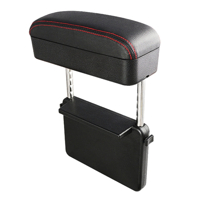 Universal Car PU Leather Wrapped Armrest Box Cushion Car Armrest Box Mat with Storage Box (Black Red)