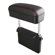 Universal Car PU Leather Wrapped Armrest Box Cushion Car Armrest Box Mat with Storage Box (Black Red)