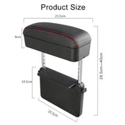 Universal Car PU Leather Wrapped Armrest Box Cushion Car Armrest Box Mat with Storage Box (Black Red)