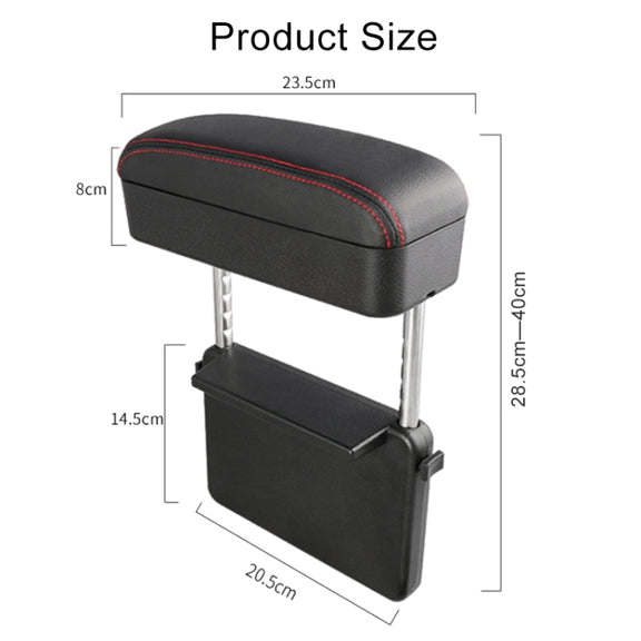 Universal Car PU Leather Wrapped Armrest Box Cushion Car Armrest Box Mat with Storage Box (Black Red)