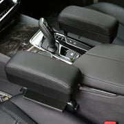 2 PCS Universal Car PU Leather Wrapped Armrest Box Cushion Car Armrest Box Mat with Storage Box (Black)