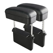 2 PCS Universal Car PU Leather Wrapped Armrest Box Cushion Car Armrest Box Mat with Storage Box (Black)