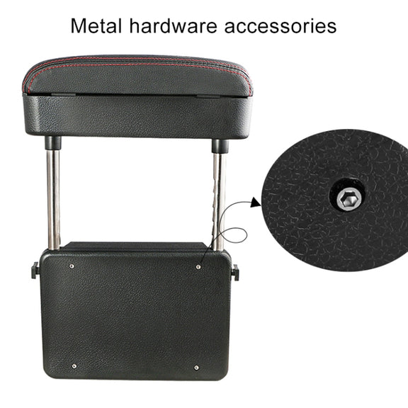 2 PCS Universal Car PU Leather Wrapped Armrest Box Cushion Car Armrest Box Mat with Storage Box (Black)