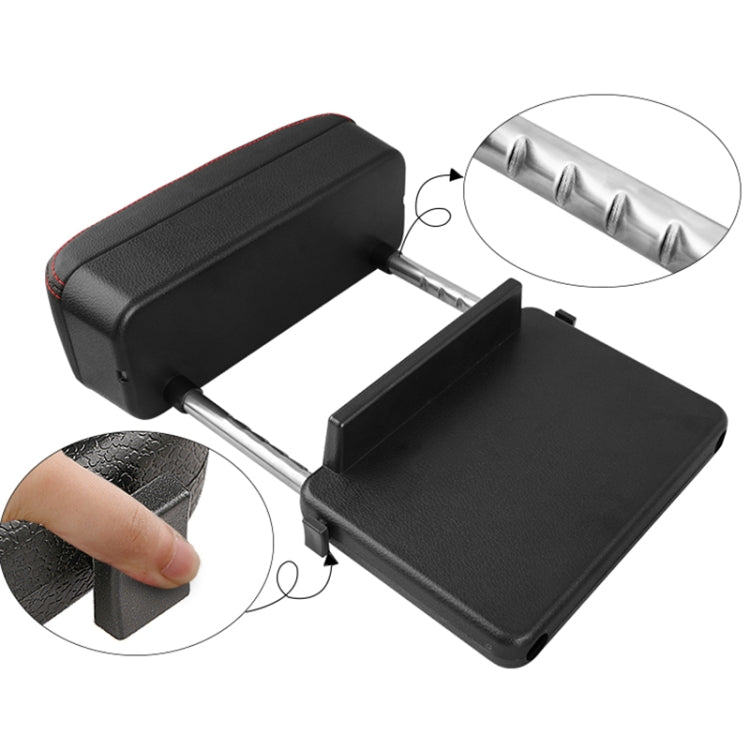 2 PCS Universal Car PU Leather Wrapped Armrest Box Cushion Car Armrest Box Mat with Storage Box (Black)