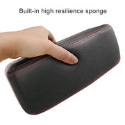 2 PCS Universal Car PU Leather Wrapped Armrest Box Cushion Car Armrest Box Mat with Storage Box (Black)