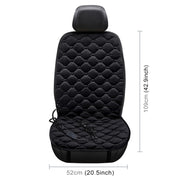 Car 12V Front Seat Heater Cushion Warmer Cover Winter Heated Warm, Single Seat (Black)