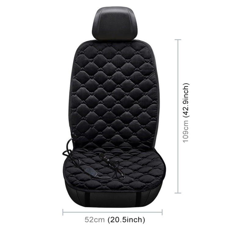 Car 24V Front Seat Heater Cushion Warmer Cover Winter Heated Warm, Single Seat (Black)
