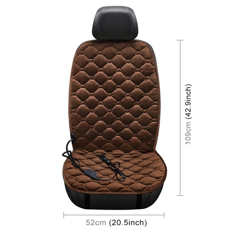 Car 24V Front Seat Heater Cushion Warmer Cover Winter Heated Warm, Single Seat (Coffee)