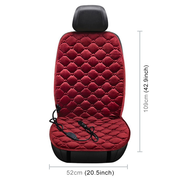 Car 24V Front Seat Heater Cushion Warmer Cover Winter Heated Warm, Single Seat (Red)