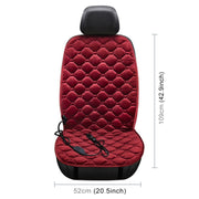 Car 24V Front Seat Heater Cushion Warmer Cover Winter Heated Warm, Single Seat (Red)
