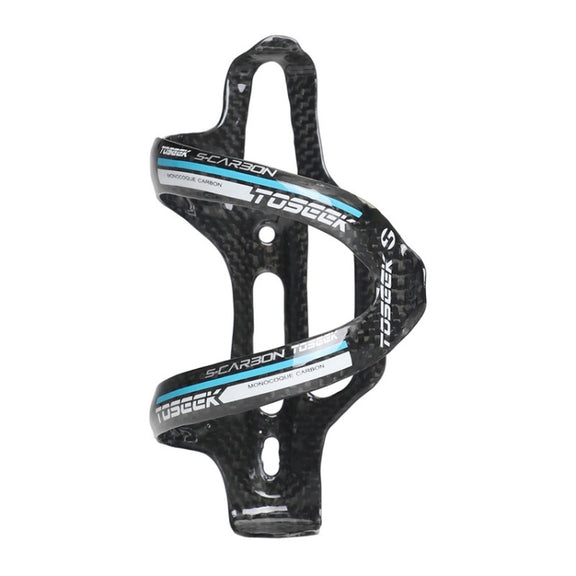 TOSEEK Gloss  Full Carbon Fiber Road Bicycle Water Bottle Holder(Blue)