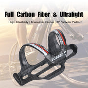 TOSEEK Gloss  Full Carbon Fiber Road Bicycle Water Bottle Holder(Red)