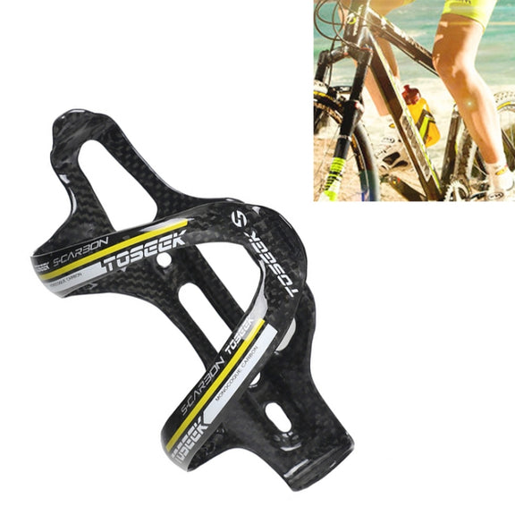 TOSEEK Gloss  Full Carbon Fiber Road Bicycle Water Bottle Holder(Yellow)