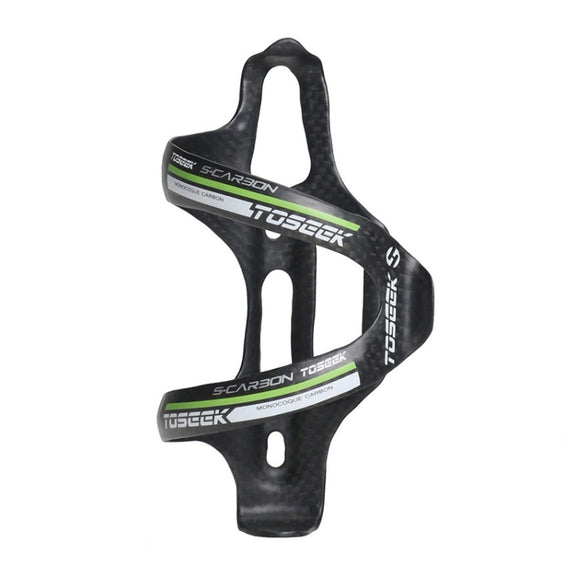 TOSEEK Matte Full Carbon Fiber Road Bicycle Water Bottle Holder (Green)