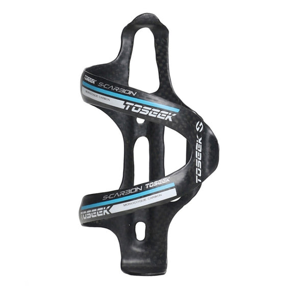 TOSEEK Matte Full Carbon Fiber Road Bicycle Water Bottle Holder (Blue)