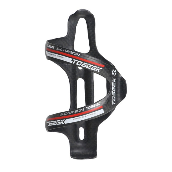 TOSEEK Matte Full Carbon Fiber Road Bicycle Water Bottle Holder (Red)