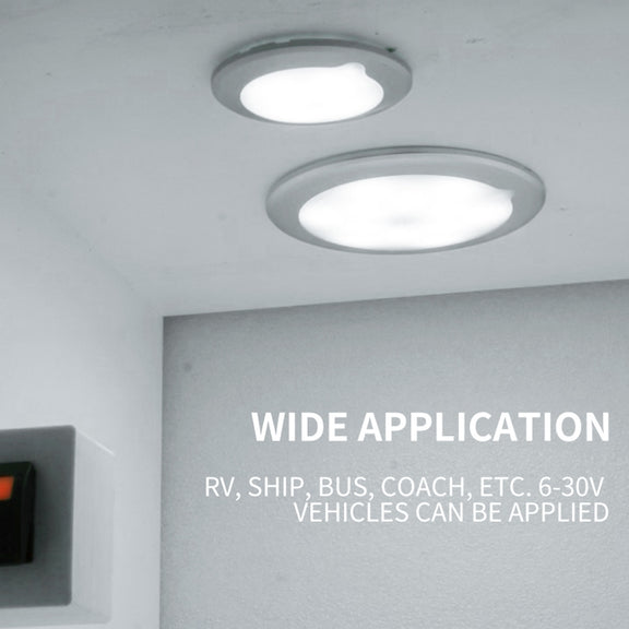 DC 9-30V 4.5W 3000-3300K IP67 Marine RV Dimmable 150mm LED Dome Light Ceiling Lamp, with Touch Control (White Light)
