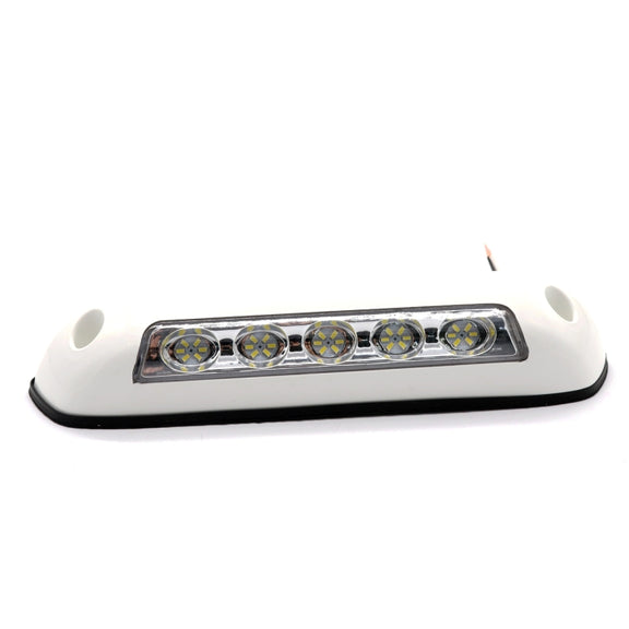 DC 12V 2.6W 6000K IP67 Marine RV Water-resistant LED Stair Deck Dome Light Ceiling  Lamp, White Shell and Rubber Base