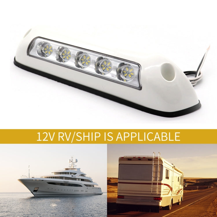 DC 12V 2.6W 6000K IP67 Marine RV Water-resistant LED Stair Deck Dome Light Ceiling  Lamp, White Shell and Rubber Base