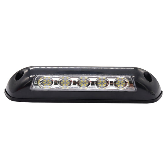 DC 12V 2.6W 6000K IP67 Marine RV Water-resistant LED Stair Deck Dome Light Ceiling  Lamp, Black Shell and Rubber Base