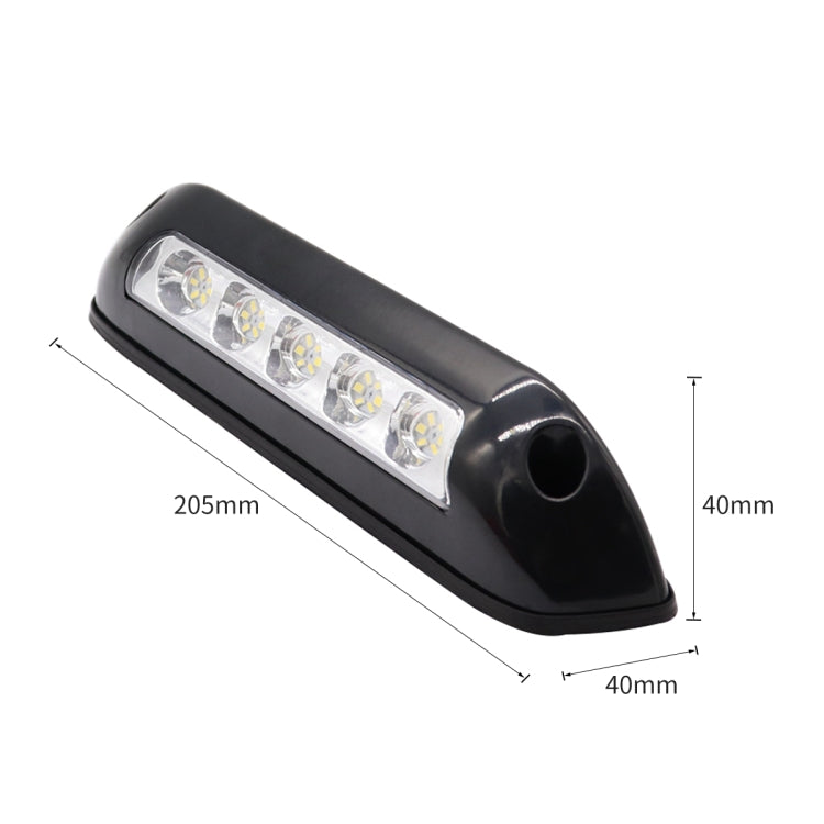 DC 12V 2.6W 6000K IP67 Marine RV Water-resistant LED Stair Deck Dome Light Ceiling  Lamp, Black Shell and Rubber Base