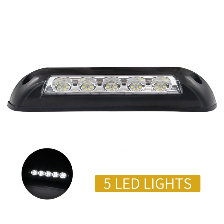 DC 12V 2.6W 6000K IP67 Marine RV Water-resistant LED Stair Deck Dome Light Ceiling  Lamp, Black Shell and Rubber Base
