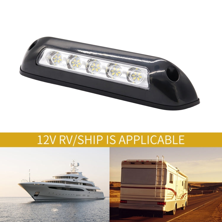 DC 12V 2.6W 6000K IP67 Marine RV Water-resistant LED Stair Deck Dome Light Ceiling  Lamp, Black Shell and Rubber Base