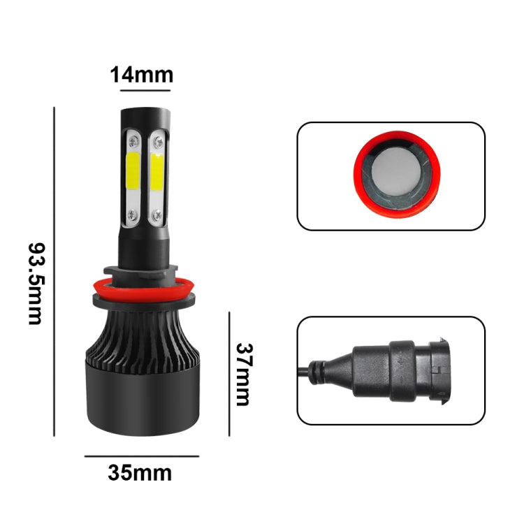 2 PCS S2 H8 / H9 / H11 DC9-36V / 25W / 6000K / 2500LM IP68 Car LED Headlight Lamps (Cool White)