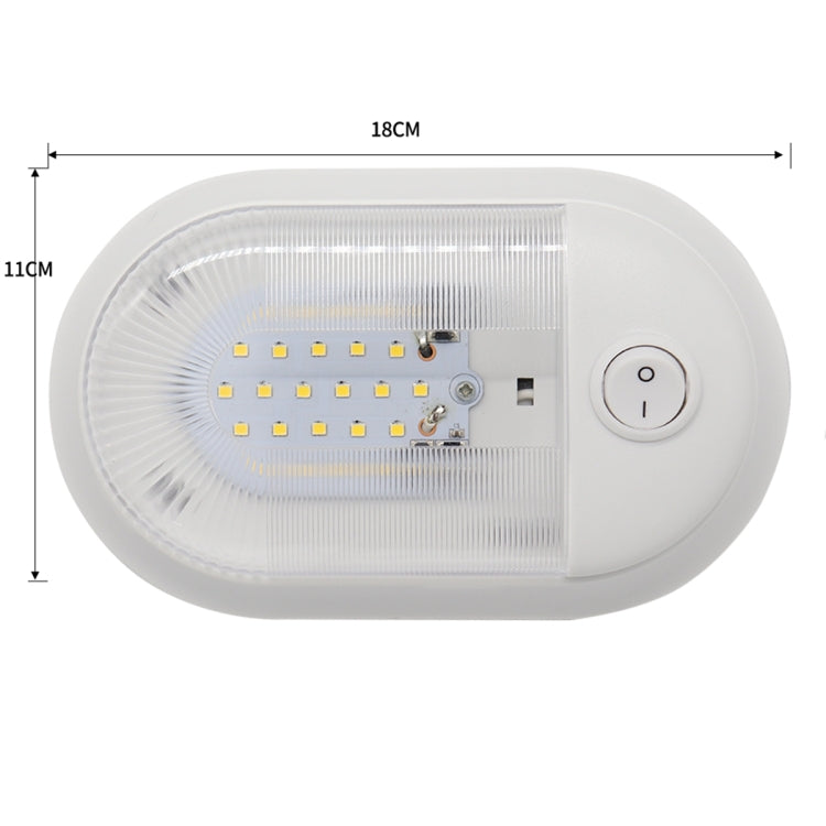 D4348 10-24V 3-3.5W 4000-4500K 280LM RV Yacht 24 PCS LED Lamps Dome Light Ceiling Lamp, with Independent Switch Control