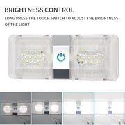 D4376D DC11-18V 6W 6000-6500K IP50 48LEDs SMD-5050 Marine RV Dimmable LED Dome Light Ceiling Lamp, with Touch Control