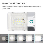 D4376S DC11-18V 3.6W 6000-6500K IP50 24LEDs SMD-5050 Marine RV Dimmable LED Dome Light Ceiling Lamp, with Touch Control