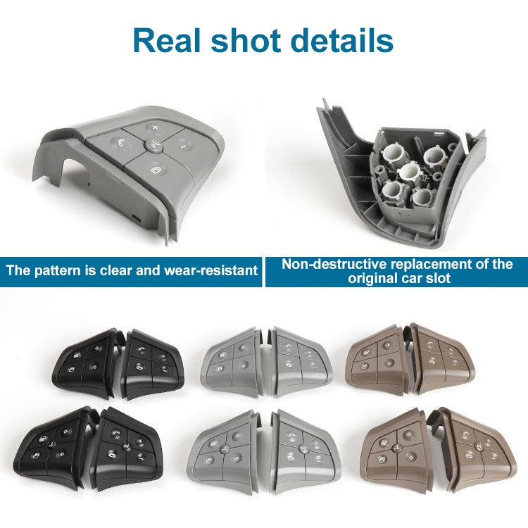Car Left Side 4-button Steering Wheel Switch Buttons Panel 1648200010 for Mercedes-Benz W164, Left Driving (Grey)