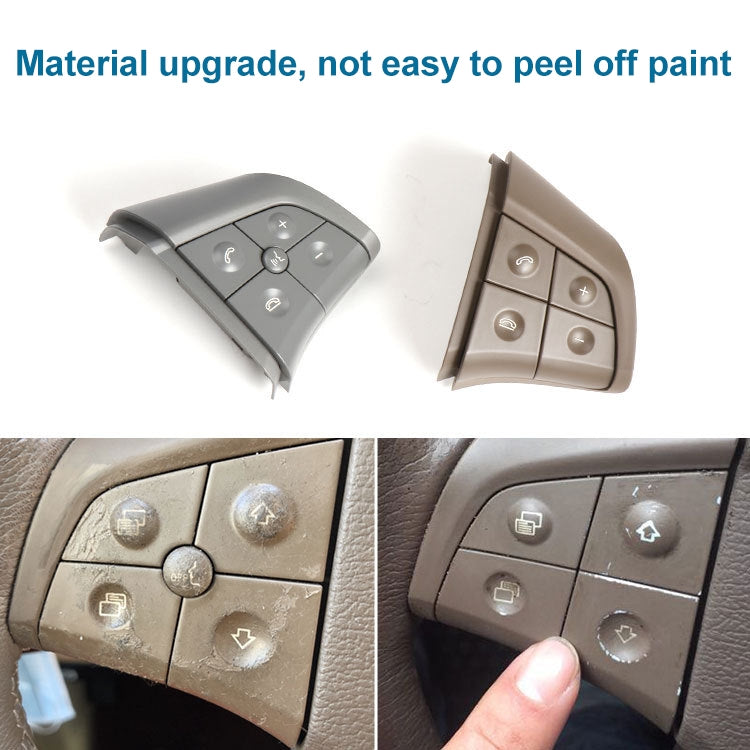 Car Left Side 4-button Steering Wheel Switch Buttons Panel 1648200010 for Mercedes-Benz W164, Left Driving (Grey)