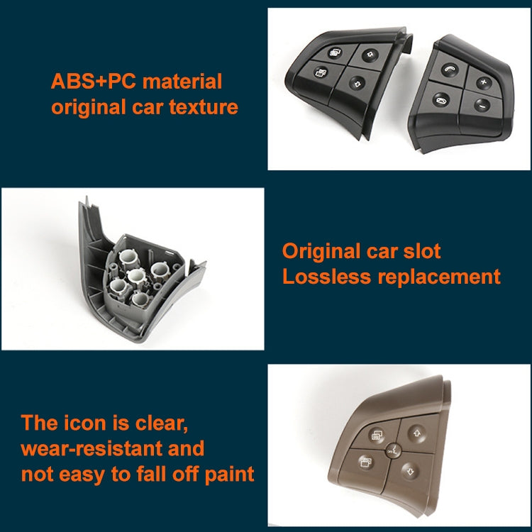 Car Left Side 4-button Steering Wheel Switch Buttons Panel 1648200010 for Mercedes-Benz W164, Left Driving (Grey)