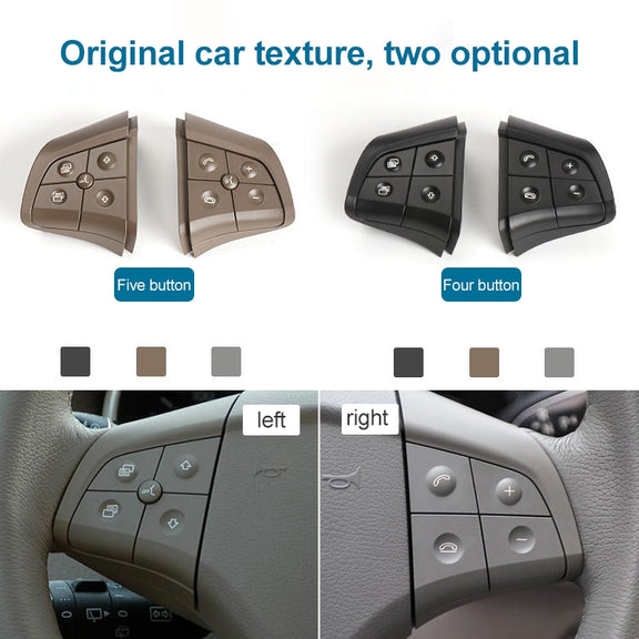 Car Left Side 5-button Steering Wheel Switch Buttons Panel 1648200010 for Mercedes-Benz W164, Left Driving (Coffee)