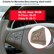 Car Left Side 5-button Steering Wheel Switch Buttons Panel 1648200010 for Mercedes-Benz W164, Left Driving (Coffee)