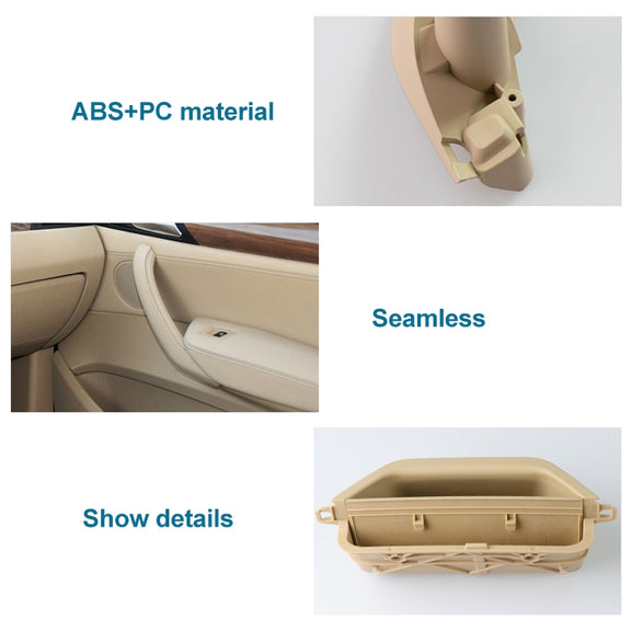 Car Front Left Inside Doors Handle Pull Trim Cover 5141 7394 519-1 for BMW X3 X4, Left Driving (Beige)