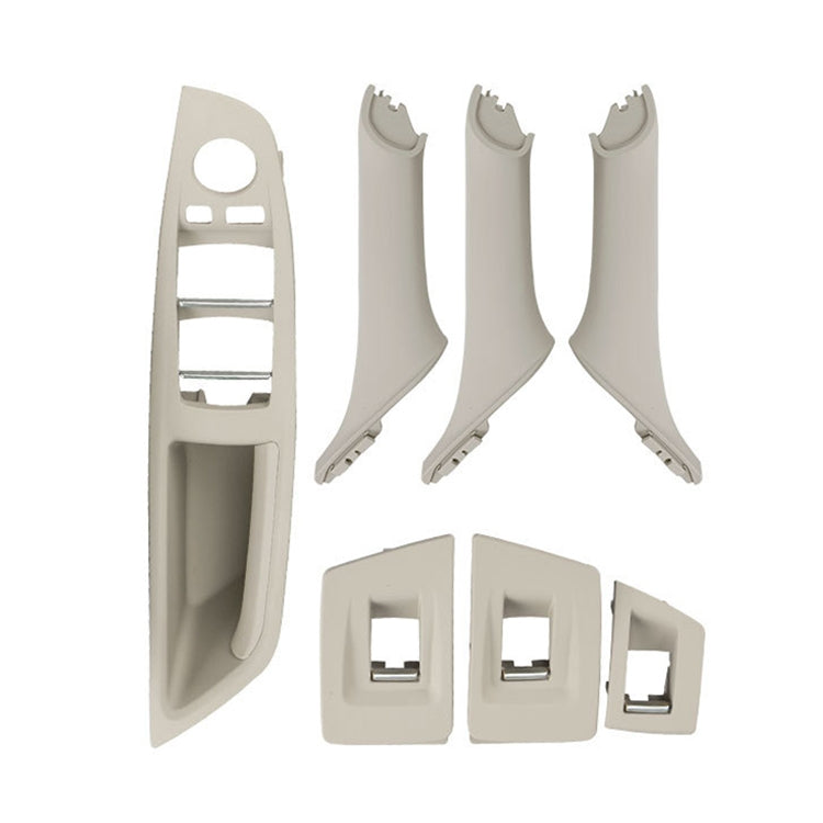 Car Standard Version Inside Doors Handle Pull Trim Cover 5141 7225 873 for BMW F10 F18, Left Driving (Beige White)