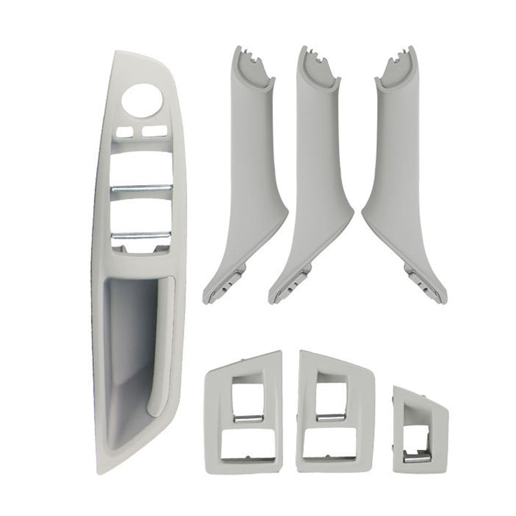 Car High Configuration Version Inside Doors Handle Pull Trim Cover 5141 7225 873 for BMW F10 F18, Left Driving (Grey)