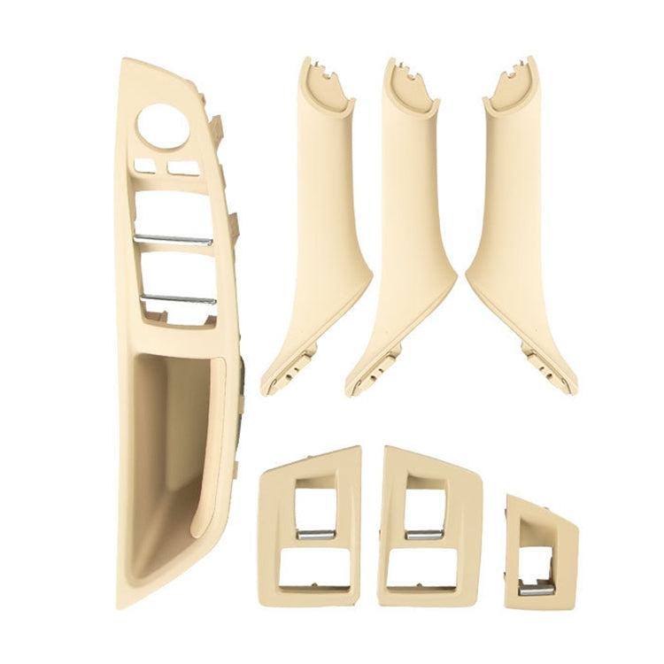 Car High Configuration Version Inside Doors Handle Pull Trim Cover 5141 7225 873 for BMW F10 F18, Left Driving (Beige)