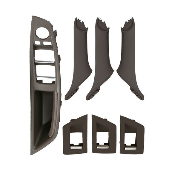 Car Imported Version Inside Doors Handle Pull Trim Cover 5141 7225 873 for BMW F10 F18, Left Driving (Dark Coffee)